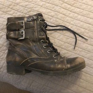 G by Guess leather combat boots size 7